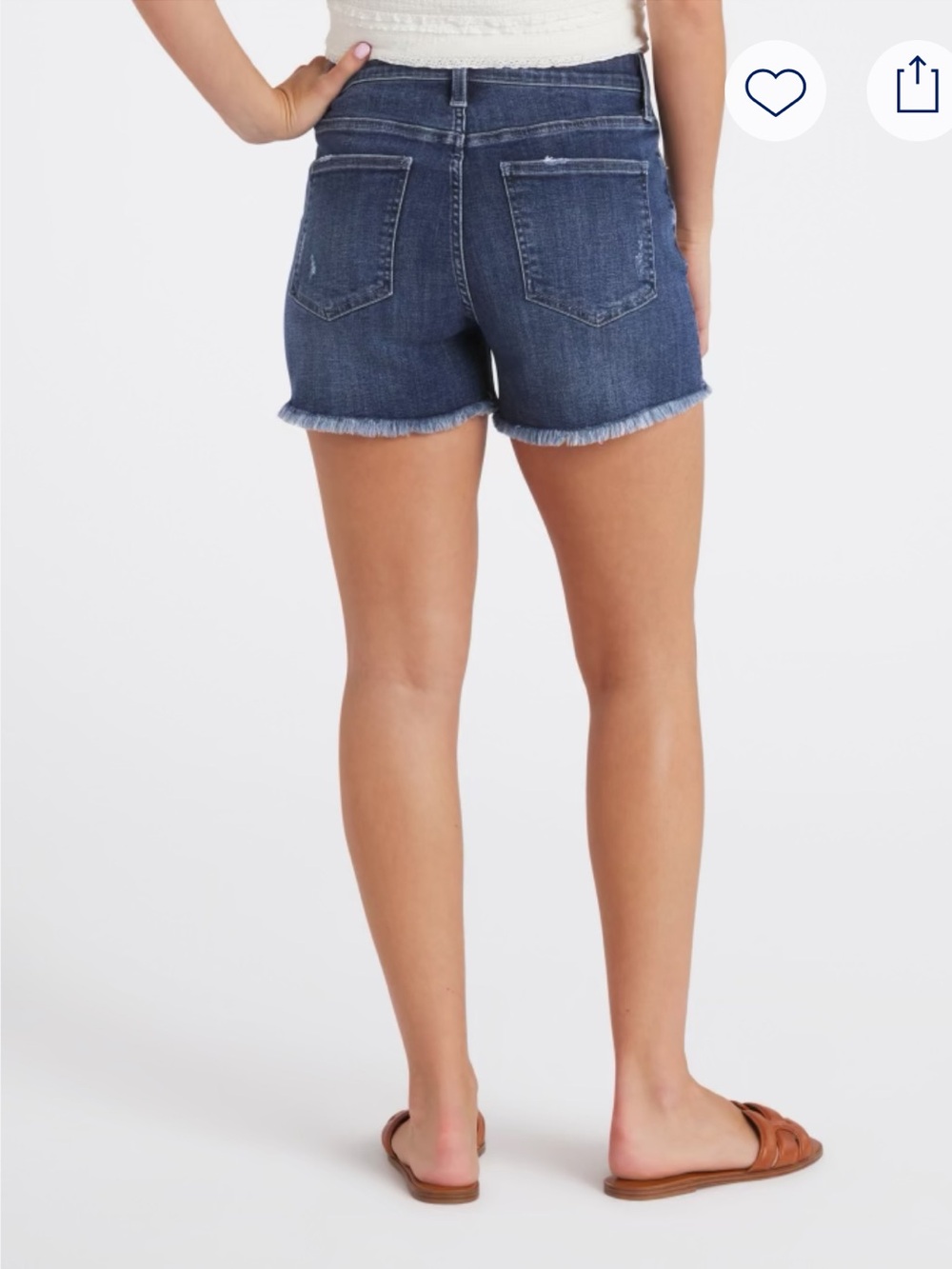 Cosmic Blue Love Dani Short, High-Waist Dark Blue Denim Shorts with Raw Hem - Picture 4 of 9